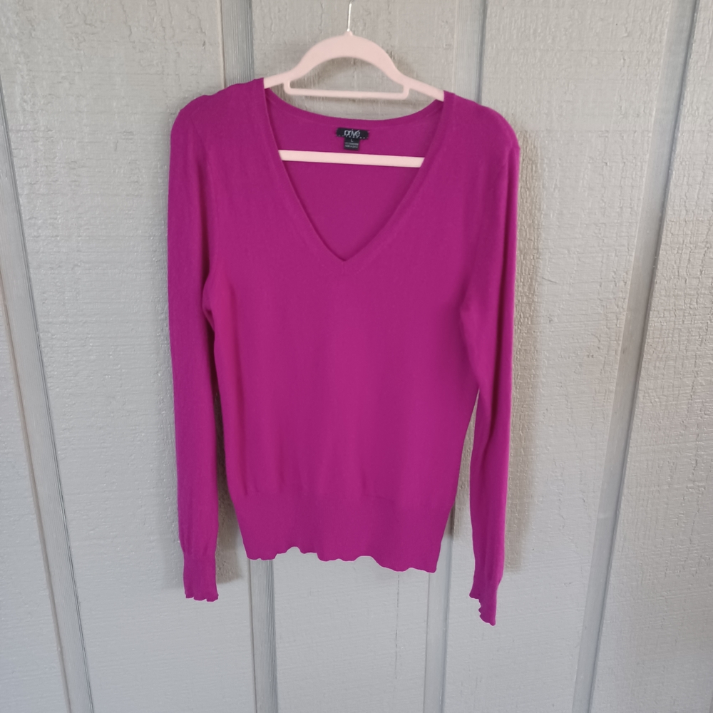 Prive Cashmere Sweater Size L Women Preppy Long Sleeve V Neck Pullover  Cozy